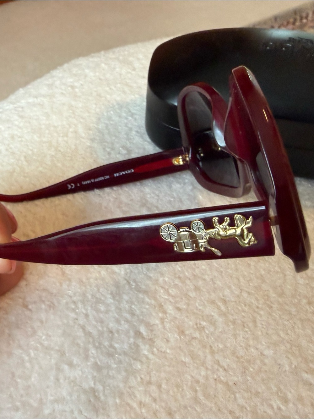 Coach Women's Oversized Sunglasses in Burgundy - Picture 3 of 6